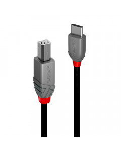 Lindy 36940 Cavo USB 2.0 Tipo C a B, Anthra Line, 0.5m