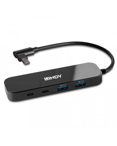 Lindy 43334 Hub USB 3.2 Gen 2 Tipo C con Power Delivery, 4 Porte