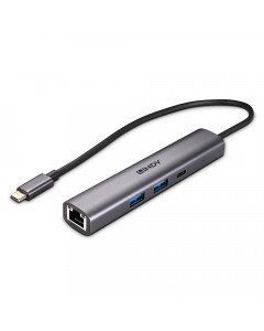 Lindy 43385 Hub e Convertitore Gigabit Ethernet USB 3.2 Gen 2 Tipo C