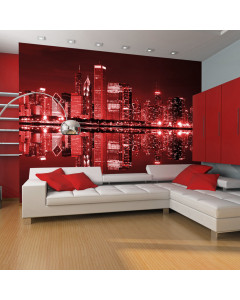 Artgeist Carta da parati Chicago in rosso