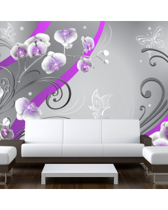 Artgeist Carta da parati Viola orchidee - una variazione
