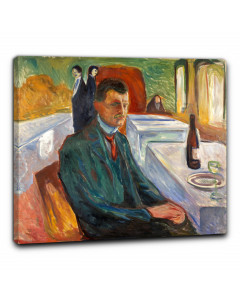 Niik quadro autoritratto con bottiglia di vino di edvard munch