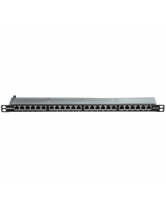 Lindy 25884 Patch Panel 24 porte  STP Cat6A 1/2U - nero