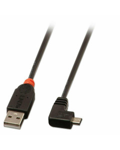 Lindy 31976 Cavo USB 2.0 Tipo A/Micro-B ad angolo, 1m