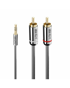 Lindy 35332 Cavo Audio 3.5mm a RCA Cromo Line, 0.5m