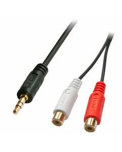 Lindy 35678 Adattatore Audio Jack 3,5mm Maschio a 2xRCA Femmina, 25cm