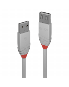 Lindy 36710 Prolunga USB 2.0 Tipo A Anthra Line, Grigio, 0.2m