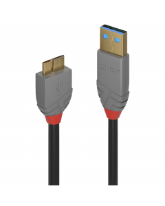Lindy 36765 Cavo USB 3.0 Tipo A a Micro-B Anthra Line, 0.5m