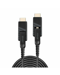 Lindy 38320 Cavo Micro-HDMI 18G Ibrido in Fibra Ottica con connettori HDMI & DVI removibili, 10m