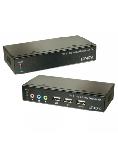 Lindy 39377 Extender KVM Cat.6 DVI-D Single Link, USB e Audio, 50m