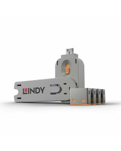 Lindy 40453 Serrature per porte USB Arancioni
