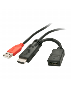 Lindy 41080 Cavo HDMI 1.4  injector di alimentazione M/F con USB, 15cm