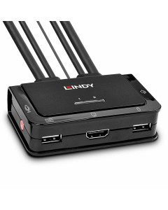 Lindy 42340 Switch KVM HDMI 10.2G, USB 2.0 & Audio, 2 Porte