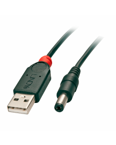 Lindy 70268 Cavo USB Maschio a DC 5,5/2,1mm, 1.5m