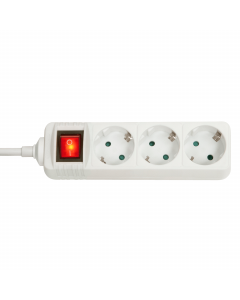 Lindy 73101 Multipresa 3 ingressi Schuko con interruttore, Bianca