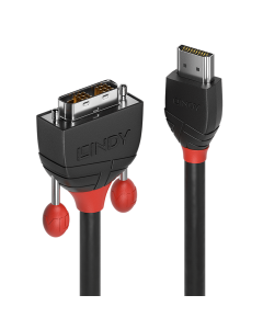 Lindy 36275 Cavo HDMI a DVI-D Black Line, 10m
