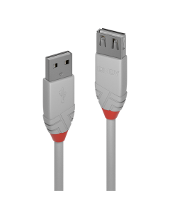 Lindy 36713 Prolunga USB 2.0 Tipo A Anthra Line, Grigio, 2m