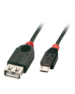 Lindy 31935 Cavo USB 2.0 OTG Micro-B Maschio / Tipo A Femmina, 0,5m