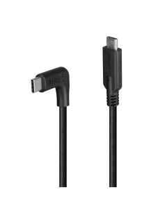 Lindy 32019 Cavo USB 3.2 Tipo C ad angolo di 90°, 10Gbps, PD 60W, 1.5m