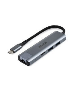 Lindy 43422 Hub e Convertitore Gigabit Ethernet USB 3.2 Gen 2 Tipo C