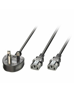 Lindy 30371 Cavo di Alimentazione UK 3 Pin a 2 x C13, 2.5m