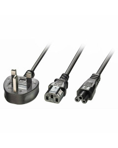 Lindy 30374 Cavo di Alimentazione UK 3 Pin a C13&C5, 2.5m