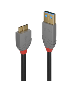 Lindy 36765 Cavo USB 3.0 Tipo A a Micro-B Anthra Line, 0.5m