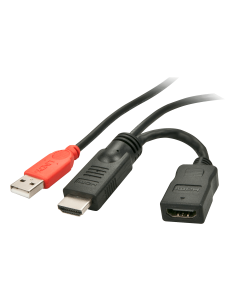 Lindy 41080 Cavo HDMI 1.4  injector di alimentazione M/F con USB, 15cm