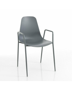 Tomasucci sedia con braccioli da interno / esterno oslo grey plus set da 4