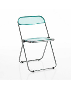Tomasucci sedia pieghevole sekka light blue transparent set da 4