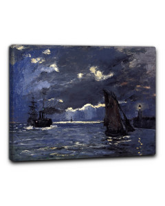 Niik quadro navi al chiaro di luna di claude monet