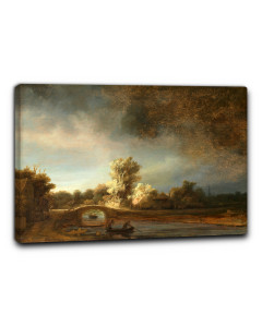Niik quadro veduta con ponte di pietra di rembrandt