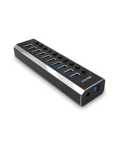 Lindy 43370 Hub USB 3.0 con interruttori On/Off, 10 Porte