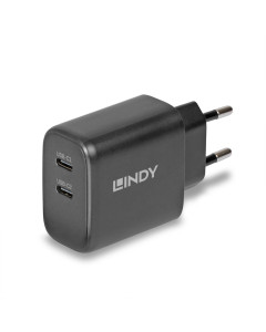 Lindy 73438 Alimentatore GaN 2 x USB Tipo C, 65W