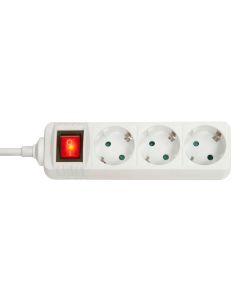 Lindy 73101 Multipresa 3 ingressi Schuko con interruttore, Bianca